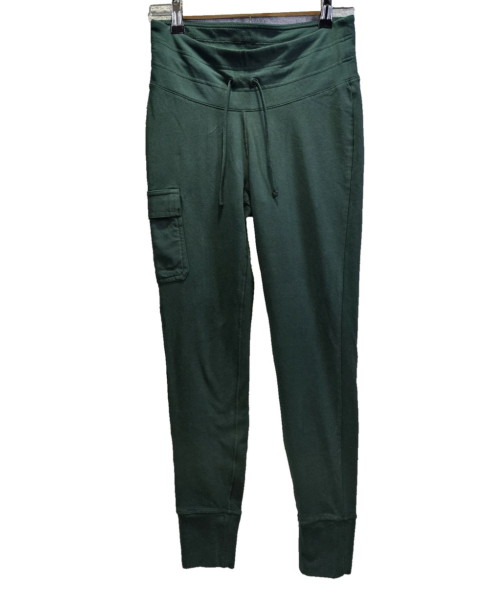 Columbia Women’s M Green Fleece Cargo Joggers High Rise Athleisure Gorpcore
